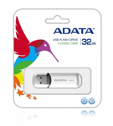 Attēls no ADATA 32GB C906 32GB USB 2.0 Type-A White USB flash drive