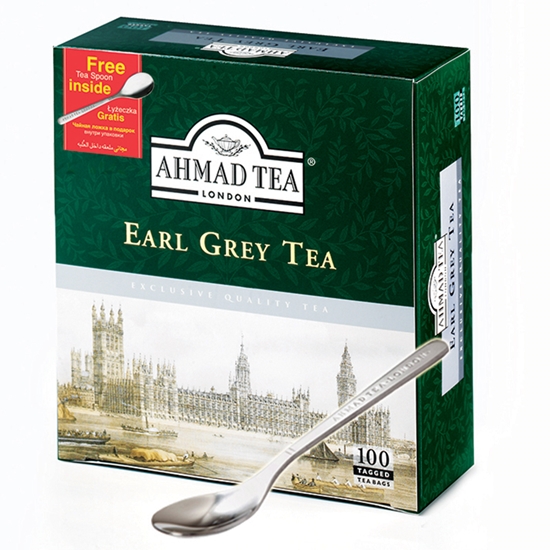 Изображение Melnā tēja AHMAD EARL GREY, 100 maisiņi x 2 g paciņā