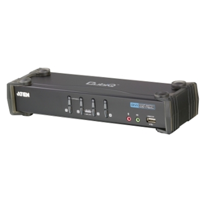 Picture of Aten 4-Port USB DVI KVM Switch with Audio & USB 2.0 Hub (KVM Cables included)
