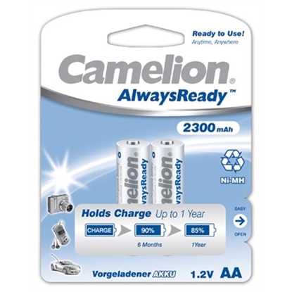 Attēls no Camelion | AA/HR6 | 2300 mAh | AlwaysReady Rechargeable Batteries Ni-MH | 2 pc(s)
