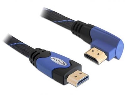 Attēls no Delock Cable High Speed HDMI with Ethernet â HDMI A male  HDMI A male angled 4K 2 m