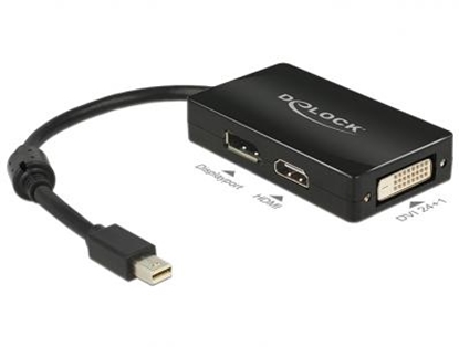 Picture of Adapter mini Displayport 1.1 male - Displayport / HDMI / DVI female Passive black