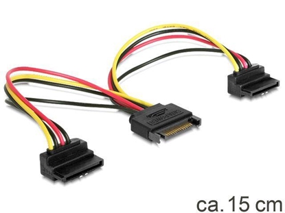 Изображение Delock Cable Power SATA 15pin  2x SATA HDD â angled