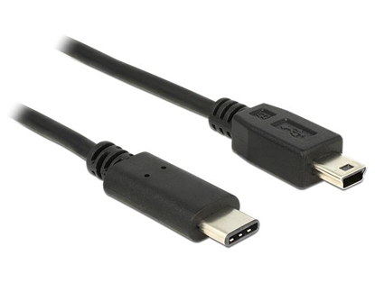 Attēls no Delock Cable USB Type-C™ 2.0 male - USB 2.0 type Mini-B male 1 m black
