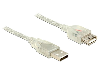 Attēls no Delock Extension cable USB 2.0 Type-A male  USB 2.0 Type-A female 2 m transparent