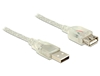 Изображение Delock Extension cable USB 2.0 Type-A male > USB 2.0 Type-A female 5 m transparent