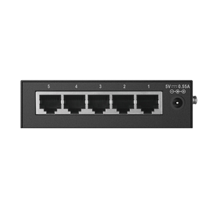 Attēls no D-link Switch DES-1005D Unmanaged, Desktop, 10/100 Mbps (RJ-45) ports quantity 5, Power supply type Single