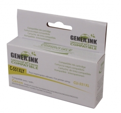 Изображение Tintes kārtridžs GenerInk Canon 551XL Yellow
