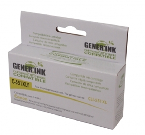 Picture of Tintes kārtridžs GenerInk Canon 551XL Yellow