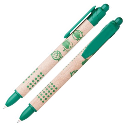 Picture of ICO Lodīšu pildspalva   GREEN Paperpen, kartona korpuss, zila tinte