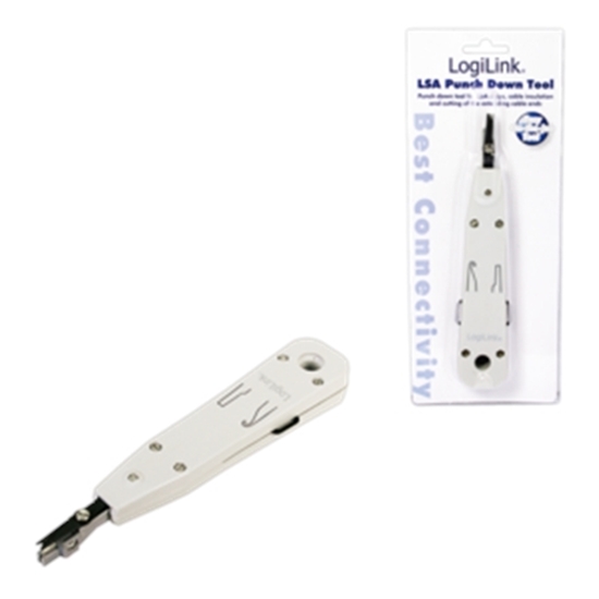 Изображение Logilink | LSA Punch Down Tool | LSA Punch Down ToolSuitable for on-wall and in-wall wallplatesCutting of the extending cable end in one stepAccording to the standard EIA/TIA 568 BFor Network, DSL and ISDNEasy to useWith self-tapping contacts