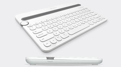 Изображение Logitech Bluetooth® Multi-Device K480 keyboard QWERTY US International Silver, White