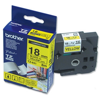 Attēls no Brother labelling tape TZE-641 yellow/black   18 mm