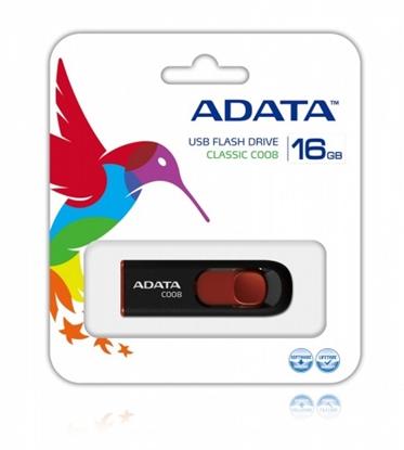 Picture of ADATA 16GB C008 16GB USB 2.0 Type-A Black,Red USB flash drive