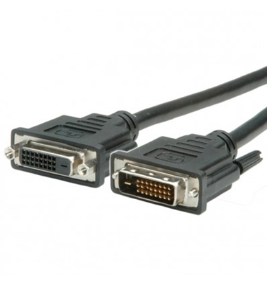Attēls no VALUE Monitor DVI Cable, DVI M - DVI F, (24+1) dual link 5.0 m