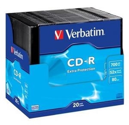 Attēls no Matricas CD-R Verbatim 700MB 1x-52x Extra protection, Single Wrap Slim