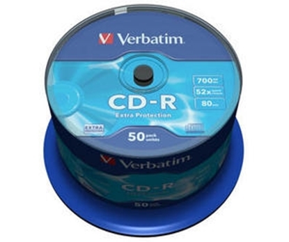 Изображение Matricas CD-R Verbatim 700MB 1x-52x Extra Protection 50 Pack Spindle