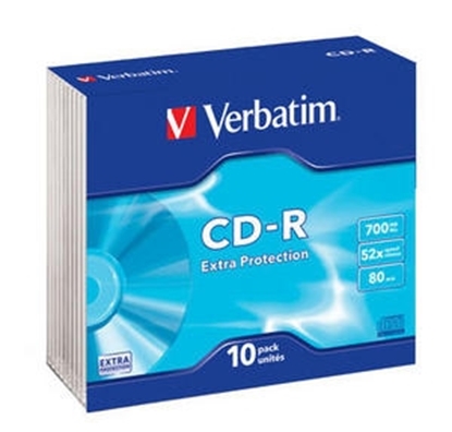 Изображение Matricas CD-R Verbatim 700MB 1x-52x Extra Protection Surface 10 Pack Slim