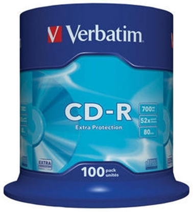 Изображение Matricas CD-R Verbatim 700MB 1x-52X Extra Protection, 100 Pack Spindle
