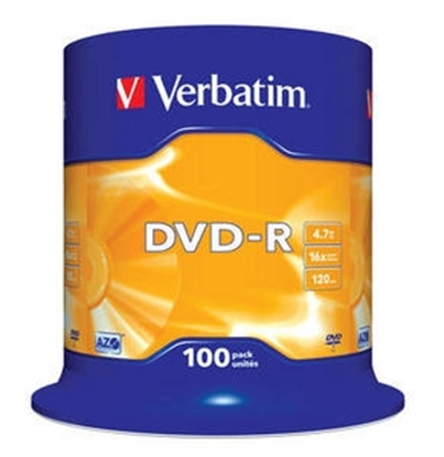 Изображение Matricas DVD-R AZO Verbatim 4.7GB 16x 100 Pack Spindle