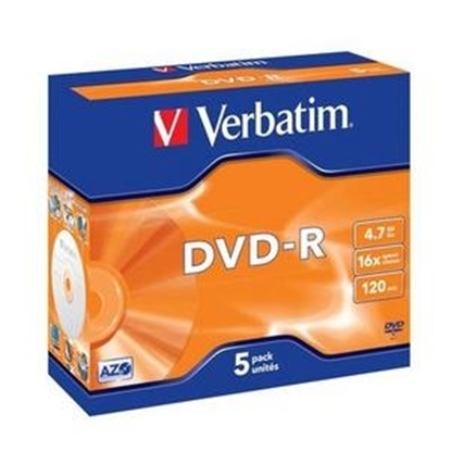 Attēls no Matricas DVD-R AZO Verbatim 4.7GB 16x 5 Pack Jewel