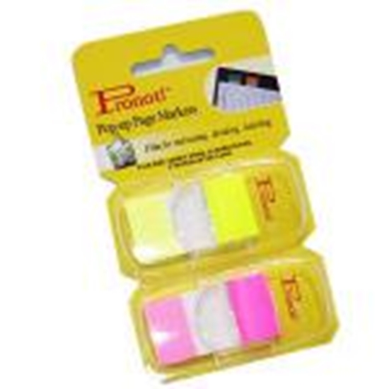 Picture of *Indeksi 25x48mm 2 krās.x20gab.dzelteni/rozā