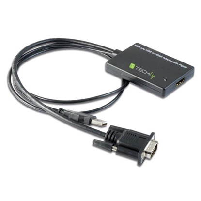 Attēls no Adapter AV Techly D-Sub (VGA) - HDMI + USB-A czarny (301665)