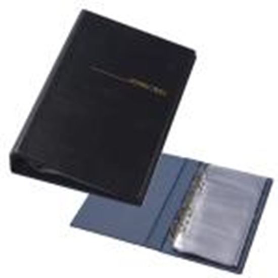 Picture of Vizītkaršu bloks 200 vizītkartēm,  ar 4 riņķiem,  melns