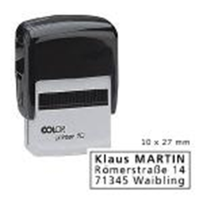 Picture of Zīmogs COLOP Printer10 melns korpuss,  melns spilventiņš