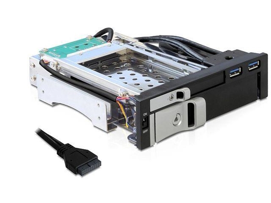 Picture of Delock 5.25 Mobile Rack for 1 x 2.5 + 1 x 3.5 SATA HDD + 2 x USB 3.0 ports