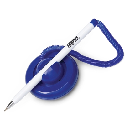 Изображение FORPUS Lodīšu pildspalva   TABLE-PEN ar pašlipošu turētāju un izstiepjamu savienotājvadu, zils-balts korpuss, zila tinte