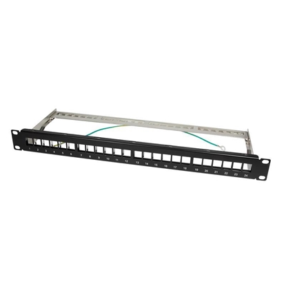 Изображение Logilink Keystone Patchpanel 19", 24 Module, leer, schw.