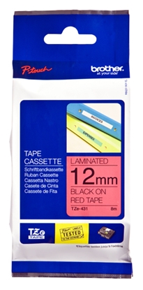Picture of Brother labelling tape TZE-431 red/black   12 mm