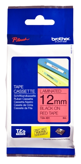 Picture of Brother labelling tape TZE-431 red/black   12 mm
