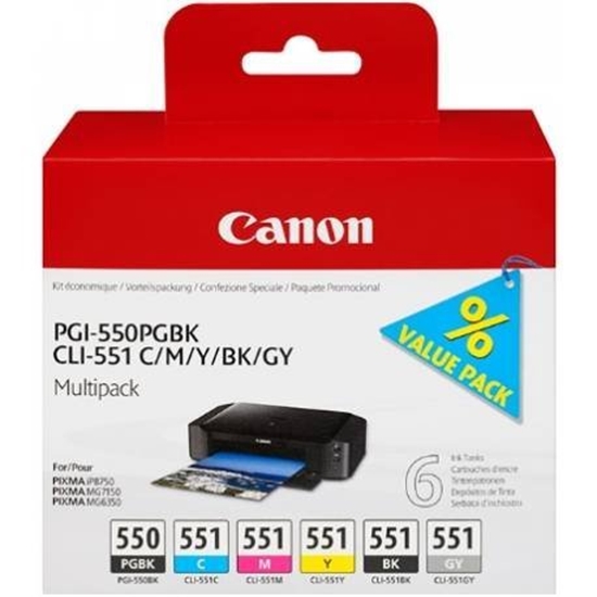 Picture of Canon PGI-550/CLI-551 Multipack PGBK/C/M/Y/BK/GY