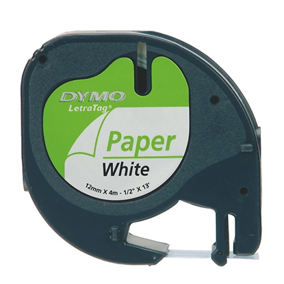 Picture of DYMO 12mm LetraTAG Paper tape label-making tape