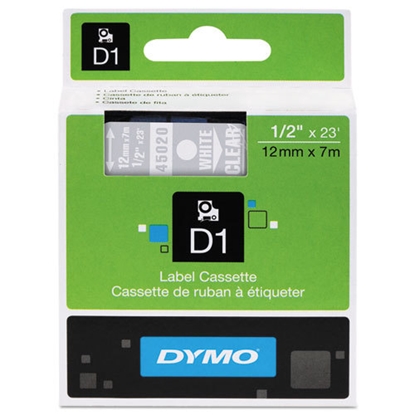 Picture of Dymo D1 Schriftband 12 mm x 7 m white / transparent       45020