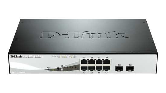 Picture of D-Link DGS-1210-08P network switch Managed L2 Gigabit Ethernet (10/100/1000) Power over Ethernet (PoE) Black