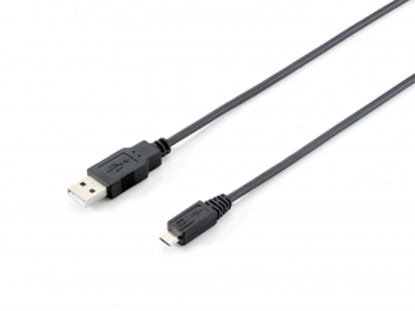 Attēls no Equip USB 2.0 Type A to Micro-B Cable, 1.0m , Black