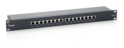 Изображение Equip 16-Port Cat.6 Shielded Patch Panel, Black