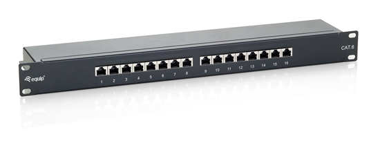 Изображение Equip 16-Port Cat.6 Shielded Patch Panel, Black