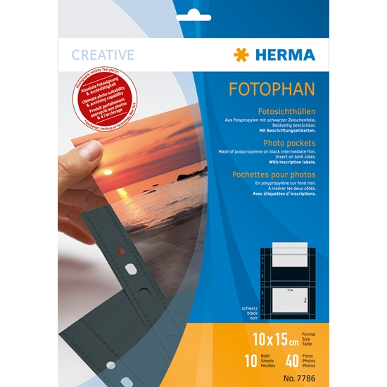 Изображение Herma fotophan 10x15 horizontal 10 Sheets black 7786