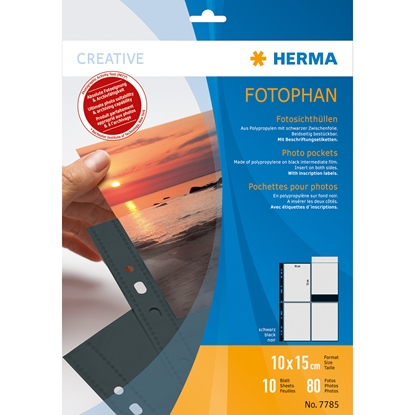 Picture of Herma fotophan 10x15 vertical 10 Sheets black 7785