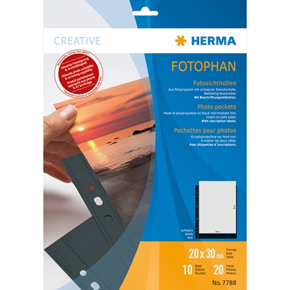 Picture of Herma fotophan 20x30 black 10 Sheets 7788