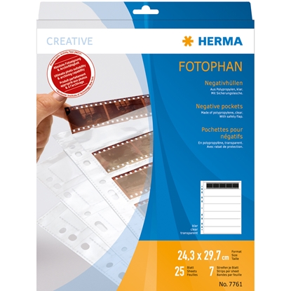 Attēls no Herma Negative pockets PP clear 25 Sheets/5-Strips 7761