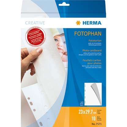 Picture of Herma Photo Cardboard white 10 Sheets                   7571