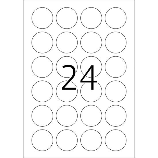 Picture of Herma Removable Round Labels  40 100 Sheet DIN A4 2400 pcs. 4476