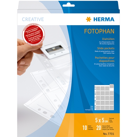 Picture of Herma Slide pockets 5x5 10 sheets clear 7701