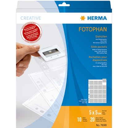Picture of Herma Slide Pockets 5x5 10 sheets clear/matt        7698