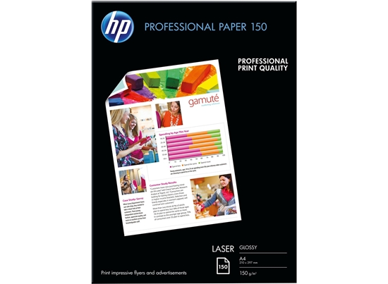 Picture of HP Professional Glossy Laser Paper 150 gsm-150 sht/A4/210 x 297 mm